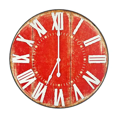 Large Red Vintage Style Clock
