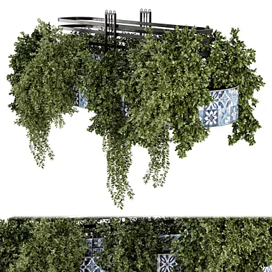 Hanging Plants in Handmade Tile Base - Set 2477