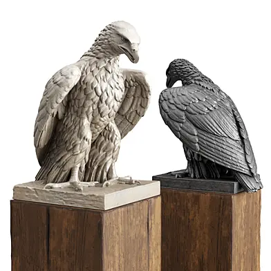 Eagle sitting sculpture