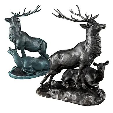 Couple of deers sculpture