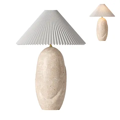 Enora White Travertine Table Lamp
