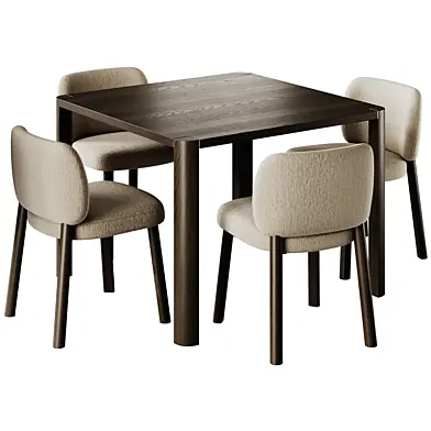 Thonet 1140 Square Dining Table and Bross Aretha Chair