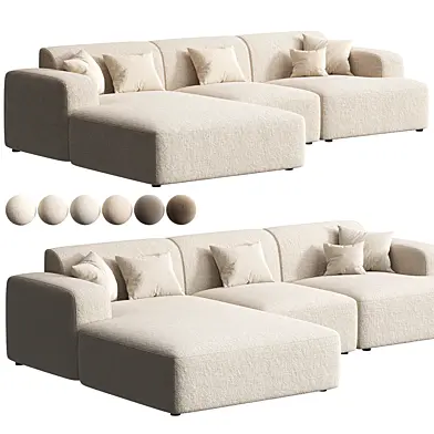 Canape dangle 4 places en velours cotele Melva