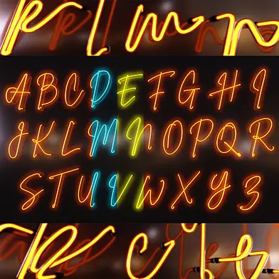 neon alphabet