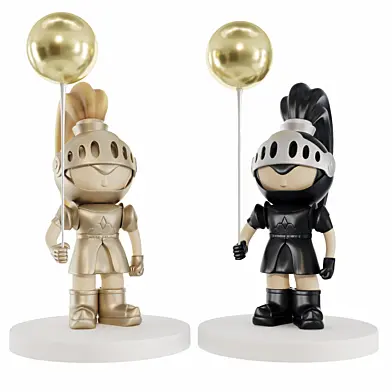 Knight with balloon sculpture