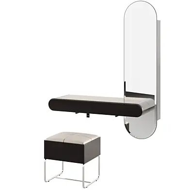 Modern Black Makeup Vanity Set Mirrored Dressing Table
