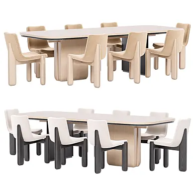 Meridian table, Vale chair dining set