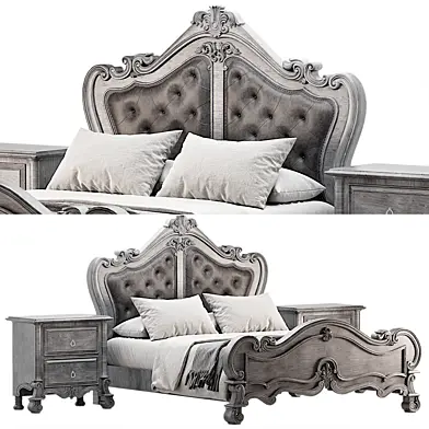 Gray King Panel Bed