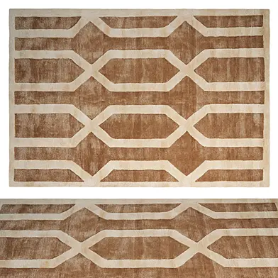 Tappeto viscosa beige e marrone MAHRIN
