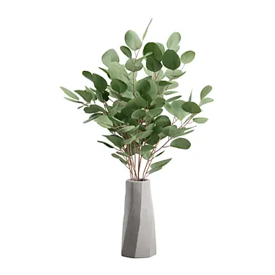 Concrete Vase Eucalyptus Bouquet