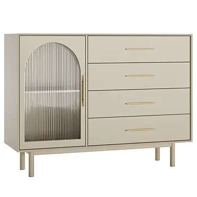 Clear Single Door Sideboard