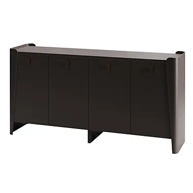 Kelly 4 Door Espresso Oak Cabinet Ceramic Marble