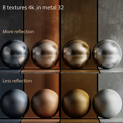8 textures 4k  in metal 32