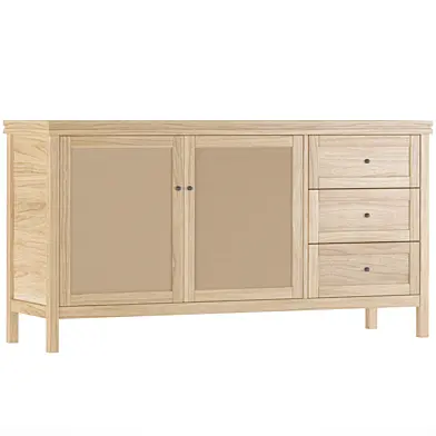 Gabin Pine Rattan Sideboard