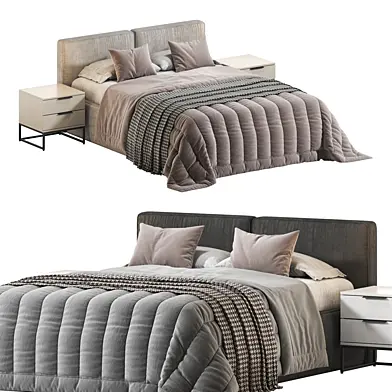 Name: Bed Villou 140 Stone/ Etcher-1