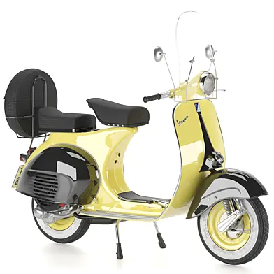 yellow vespa motor