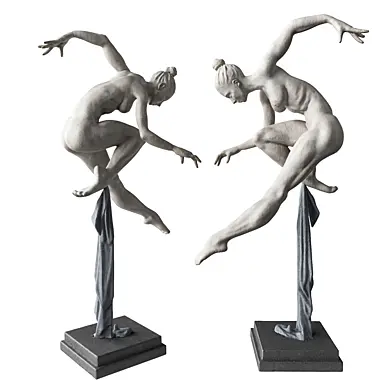 Dancer with fabric sculpture