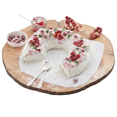 Holiday Cranberry and Pomegranate Pavlova