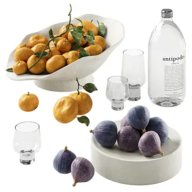 Fruit set | Tangerines and figs 01