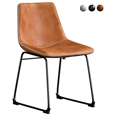 Phoenix Vintage-Style Faux Leather Dining Chairs SR