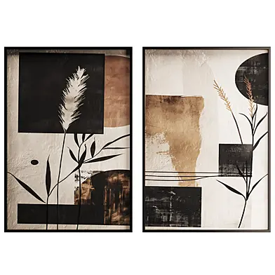 Abstract Japandi Wall Paintings