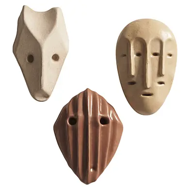 Ceramic Masks Wall Art