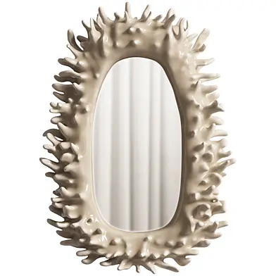 Ceramic Coral Shape Framed Mirror
