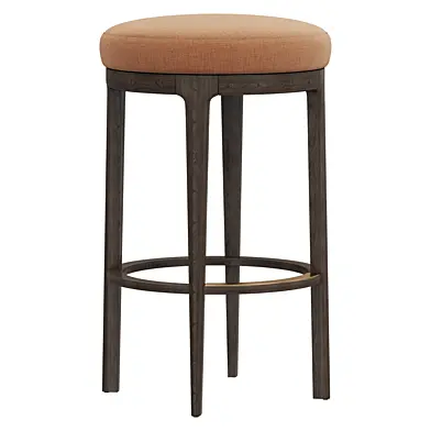 Restoration Hardware Ligne Swivel Fabric Bar Stool