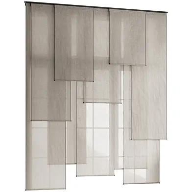 Black Trim Layered Panel Curtain