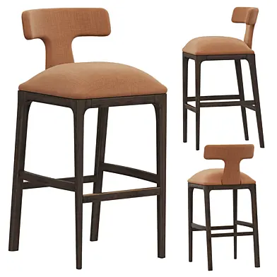 Restoration Hardware Ligne Upholstered Fabric Bar Stool