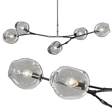 5-globe Branching Bubble Oil-rubbed Bronze and Clear Glass