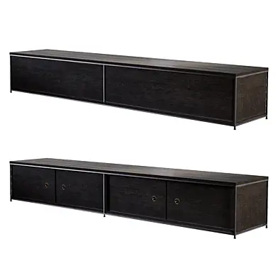 Mid-century vintage black wood console, dresser YK 1
