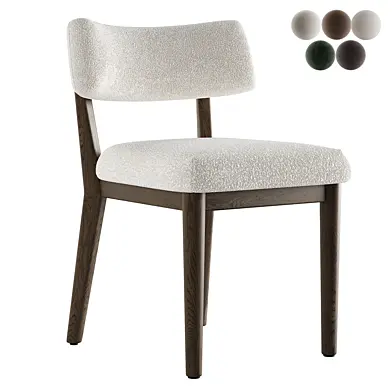 Cerise Modern Classic Cream Upholstered Brown Frame Wood Dining Side Chair