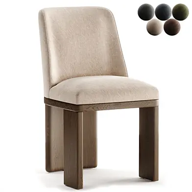 Alice Modern Classic Beige Linen Brown Wood Dining Side Chair