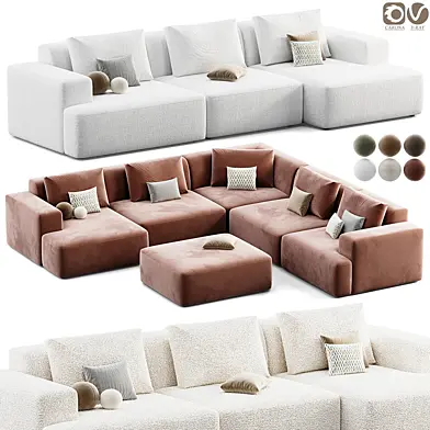 Sofa rinconera longue de pana Melva