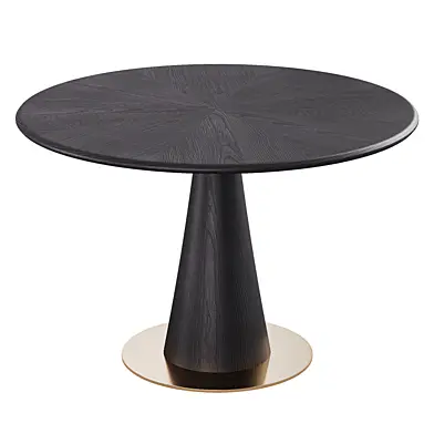 Round Dining Table Full Black