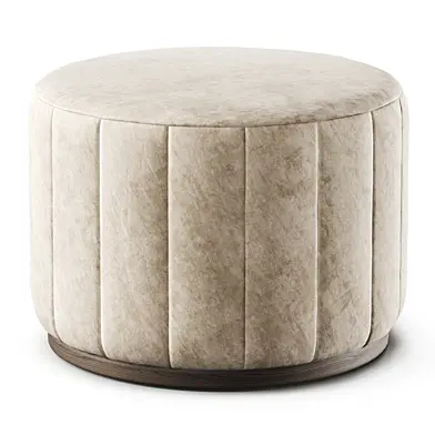 Пуф Rex Channel Tufted Round Leather Ottoman Rh