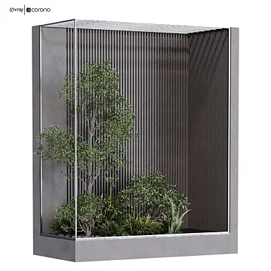 Plant in box courtyard patio vertical partition set 542
