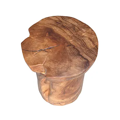 Teak Natural Round Bathroom Stool Mermelada Estudio