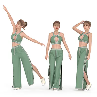 Woman in Sport wear 03 poses