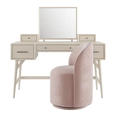 Mid-Century Storage Vanity Desk
