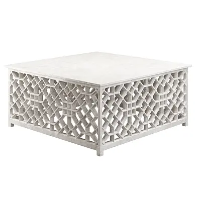 Marble Fret Cocktail Table
