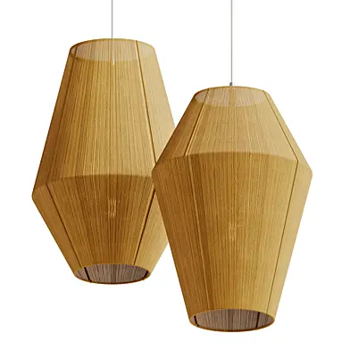 Chandelier lampshade with jute wrapping