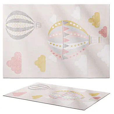 Balloon Ride - Beige / Pink Rug