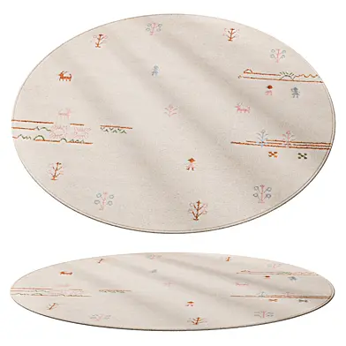 Gabbeh Landscape - Light Beige Wool rug