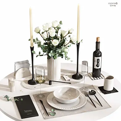 Table serving with roses
