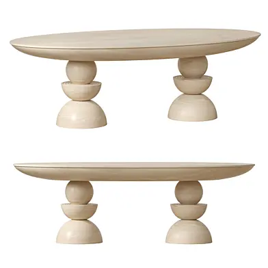 Anthropologie Sonali Oval Double Pedestal Dining Table