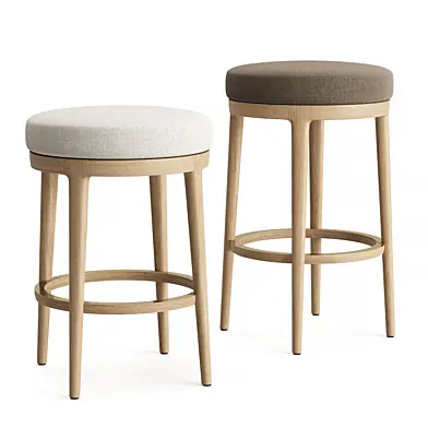 RH Ligné Swivel Fabric Bar & Counter Stool