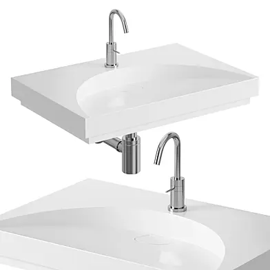 White Stone Flat Washbasin