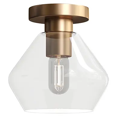 Rooks Single Light Glass Semi Flush Mount